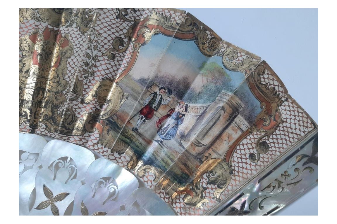 Henri IV's entry into Paris, fan circa 1850