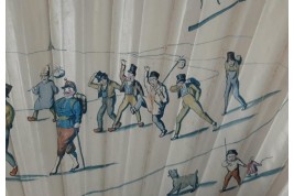 Le départ des conscrits de Fouilly les Cotrets, éventail de 1914