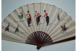 The emancipation of women, fan by Emilio Colombo, late 19th century