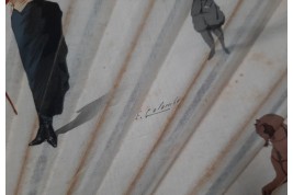 The emancipation of women, fan by Emilio Colombo, late 19th century