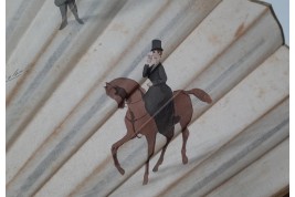 The emancipation of women, fan by Emilio Colombo, late 19th century