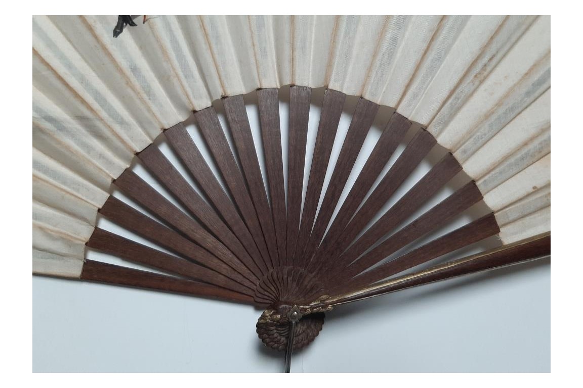 The emancipation of women, fan by Emilio Colombo, late 19th century