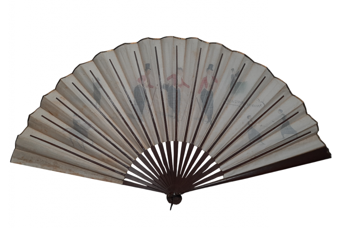 The emancipation of women, fan by Emilio Colombo, late 19th century