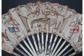 Musical instruments, fan circa 1780
