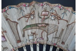 Musical instruments, fan circa 1780