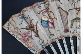 Musical instruments, fan circa 1780