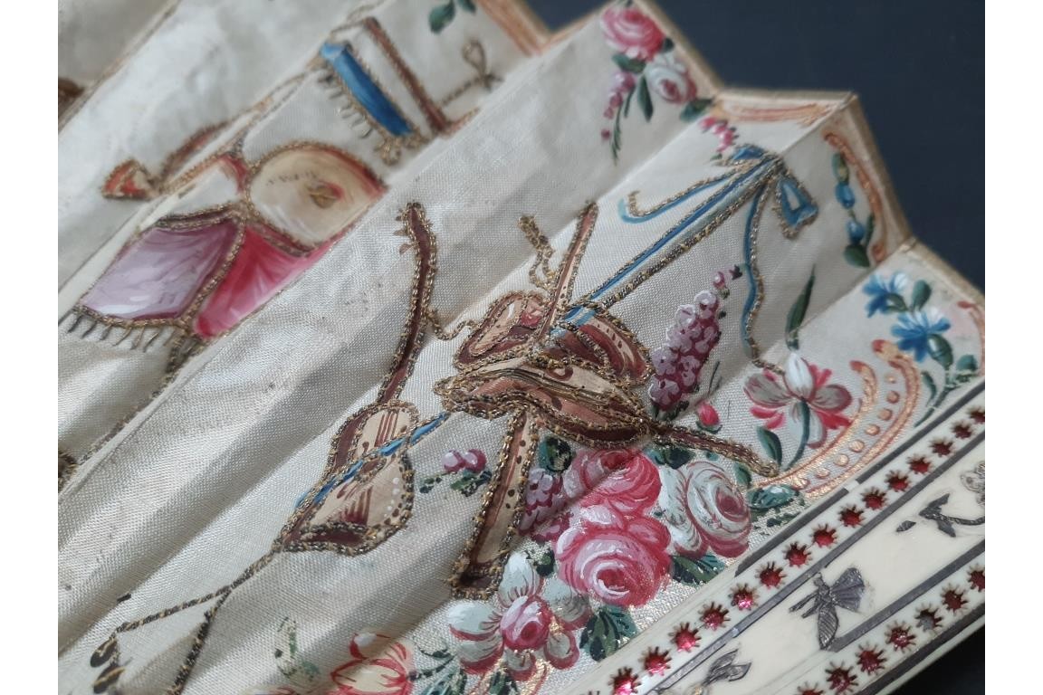 Musical instruments, fan circa 1780