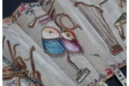 Musical instruments, fan circa 1780