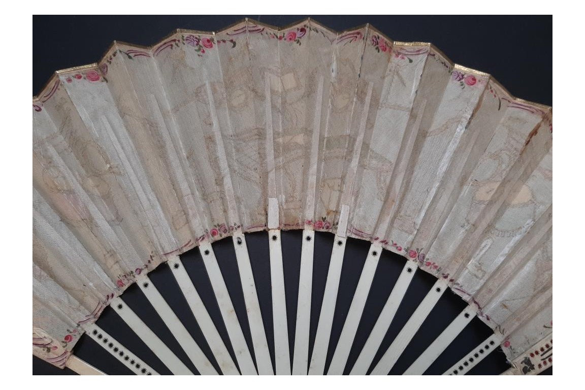 Musical instruments, fan circa 1780