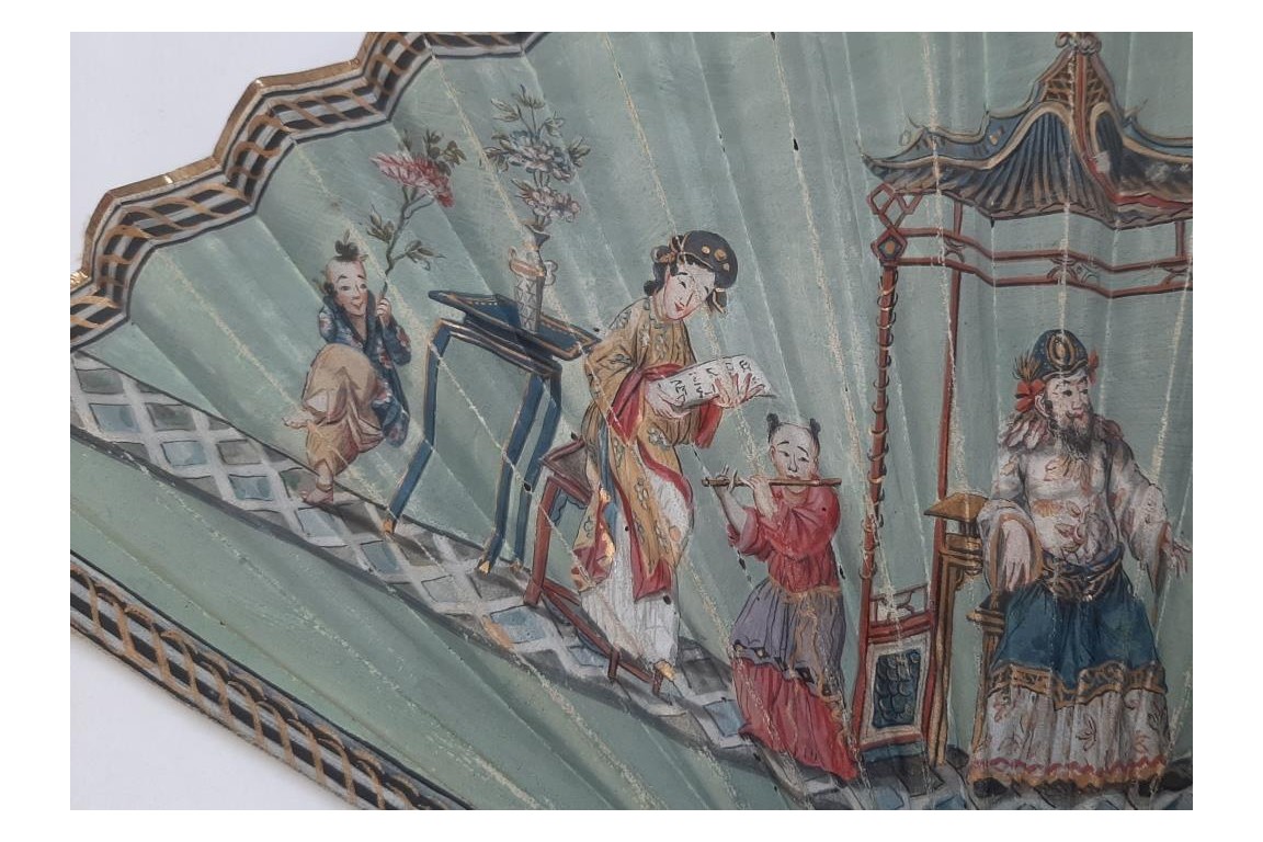 Collation musicale chinoise, éventail vers 1810-15 Collation musicale chinoise, éventail vers 1810-15