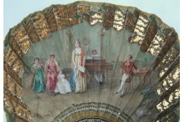 A recital during the Empire, fan circa 1900