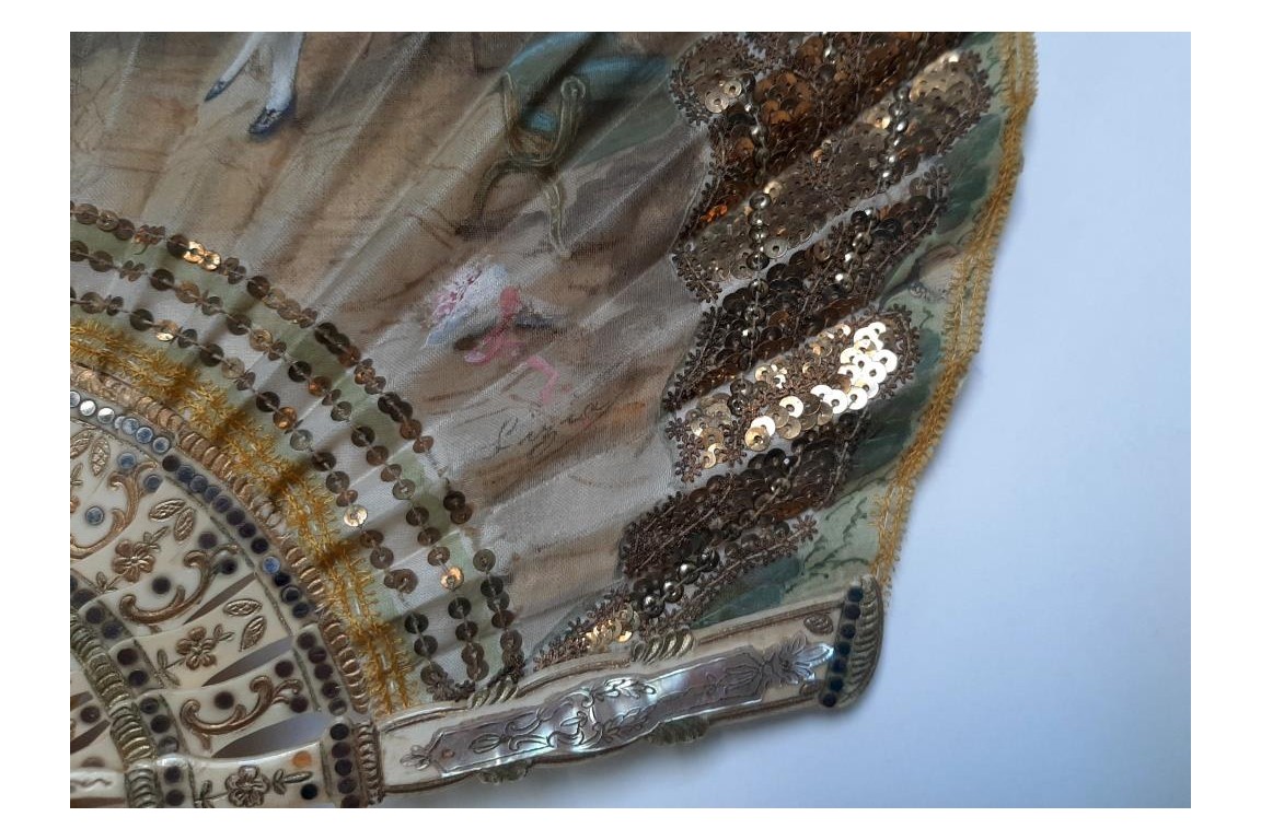 A recital during the Empire, fan circa 1900