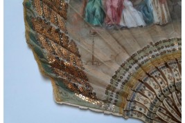 A recital during the Empire, fan circa 1900