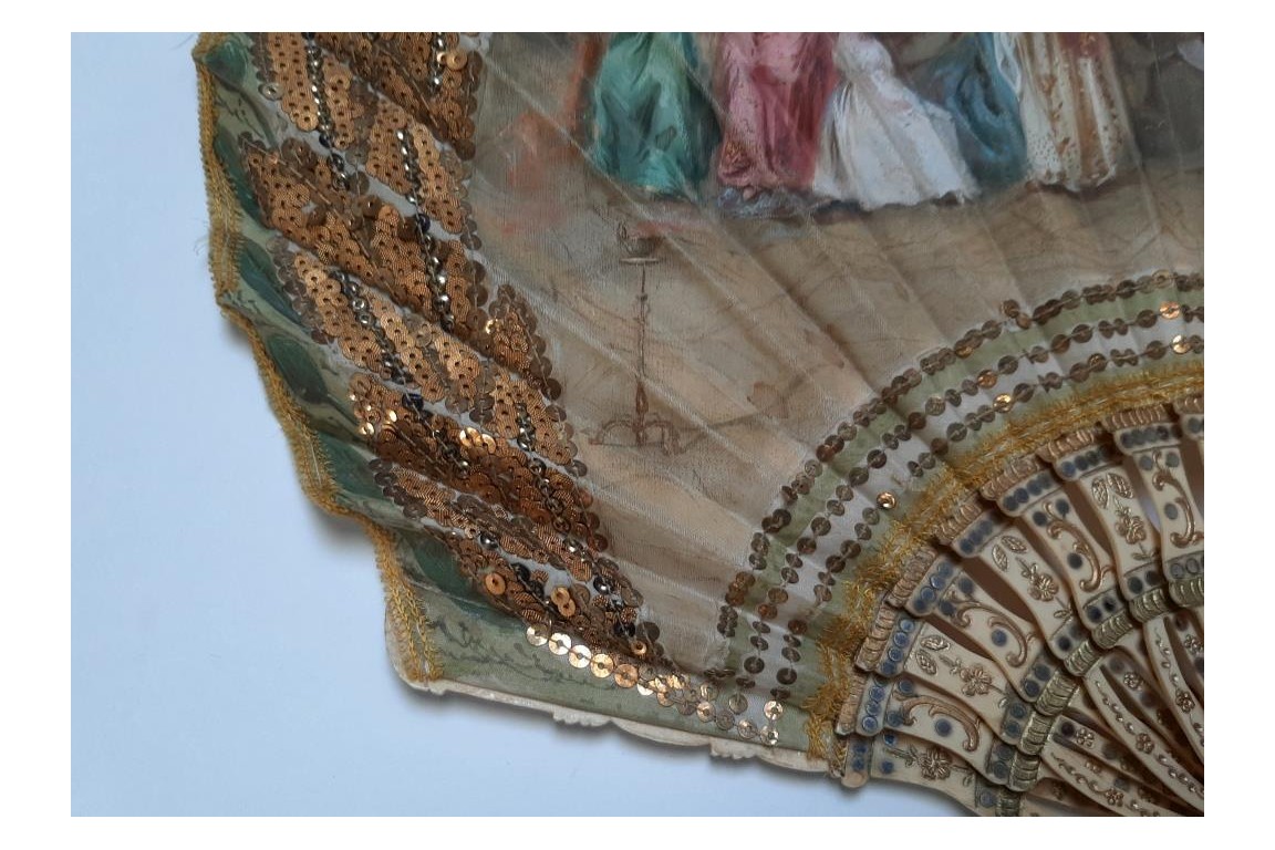 A recital during the Empire, fan circa 1900