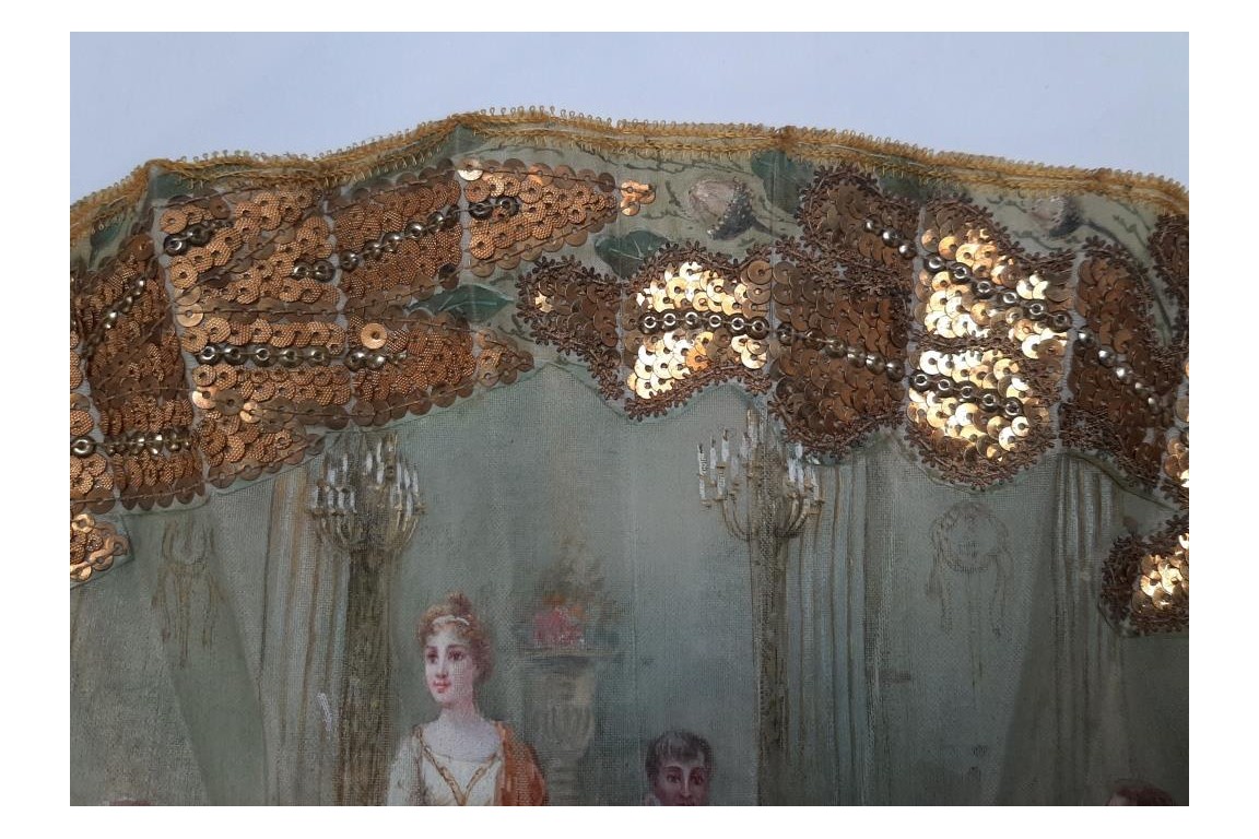 A recital during the Empire, fan circa 1900