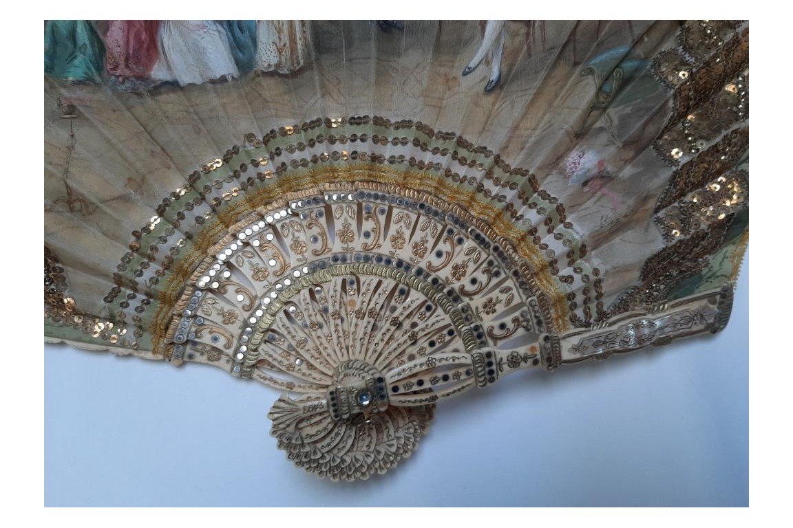 A recital during the Empire, fan circa 1900