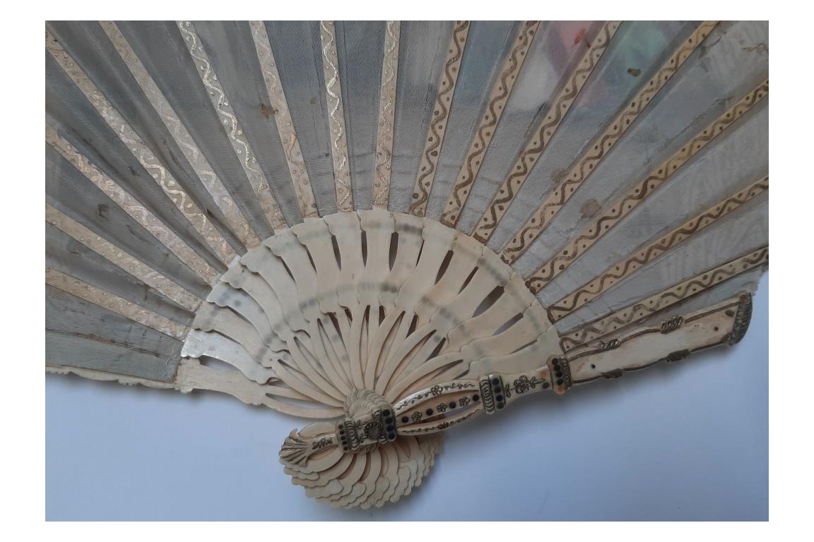 A recital during the Empire, fan circa 1900
