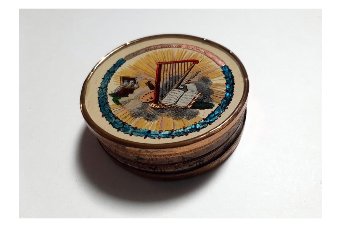 Talents outstrip fortune, candy box circa 1825-30
