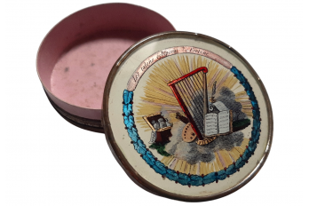 Talents outstrip fortune, candy box circa 1825-30
