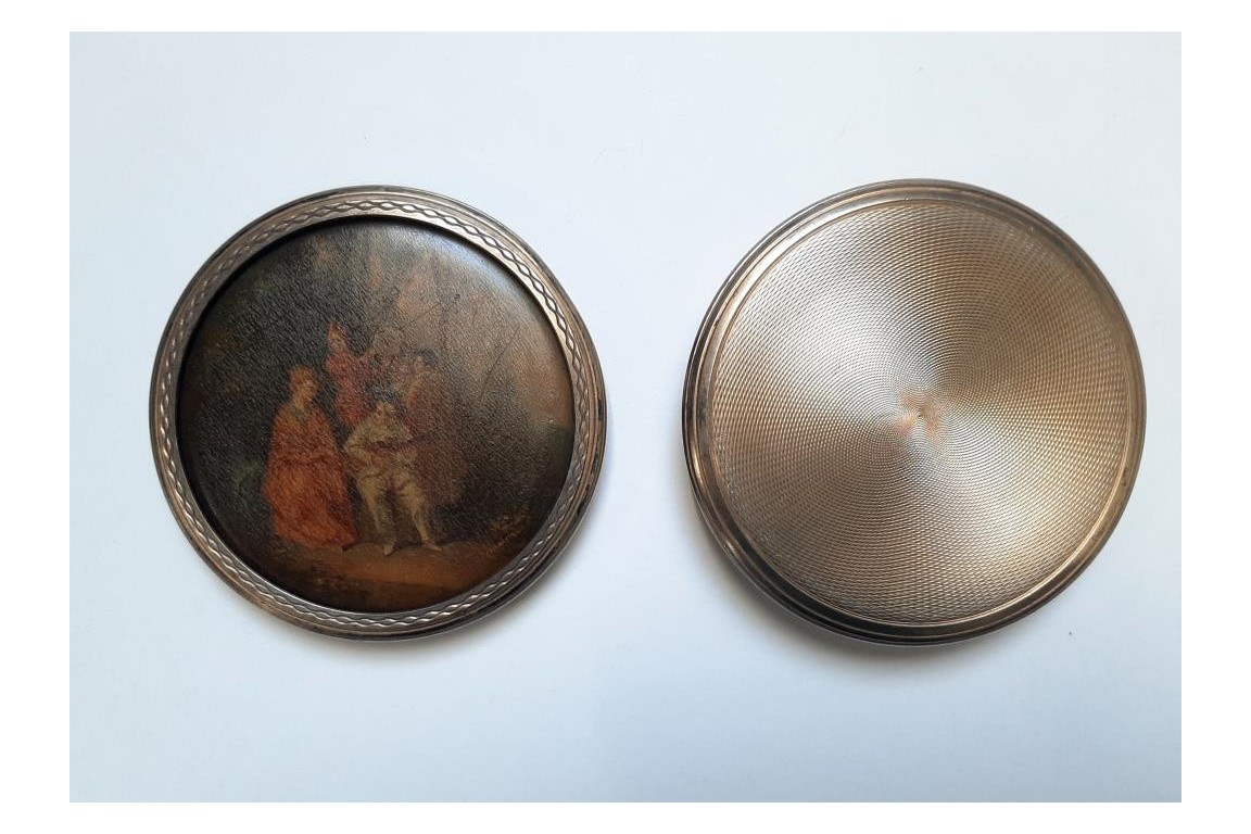 The Italian serenade,  after Watteau. Snuffbox, 19th century