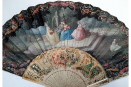 Musical entertainment, fan, circa 1740-50