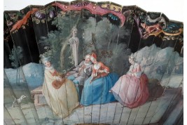 Musical entertainment, fan, circa 1740-50