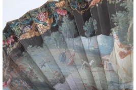 Musical entertainment, fan, circa 1740-50