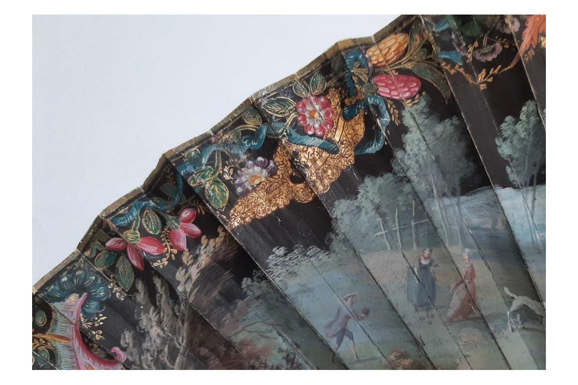 Musical entertainment, fan, circa 1740-50
