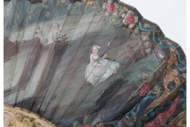 Musical entertainment, fan, circa 1740-50