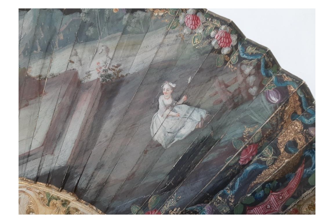 Musical entertainment, fan, circa 1740-50