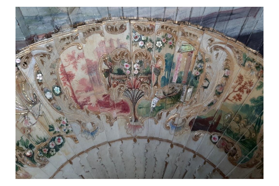Musical entertainment, fan, circa 1740-50