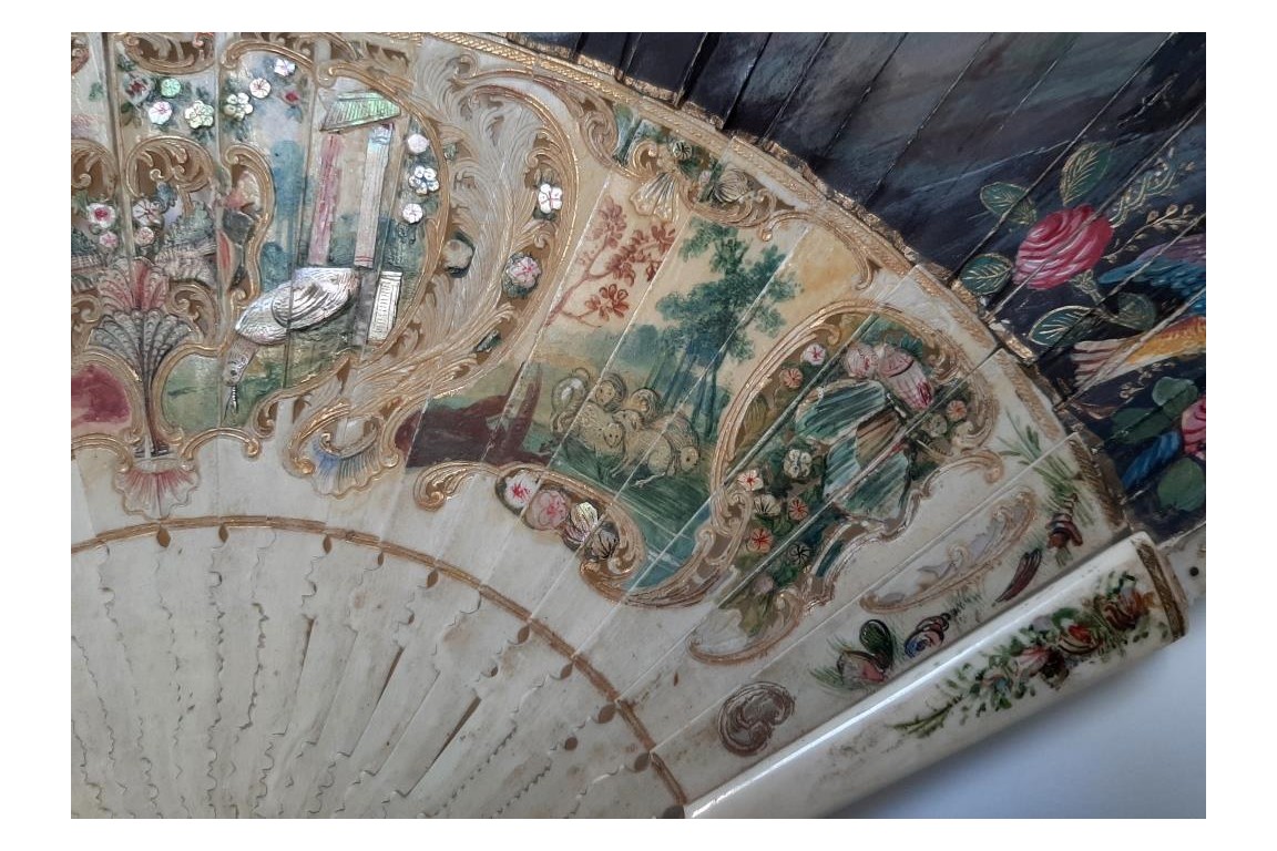 Musical entertainment, fan, circa 1740-50