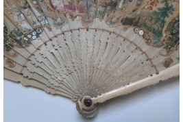 Musical entertainment, fan, circa 1740-50