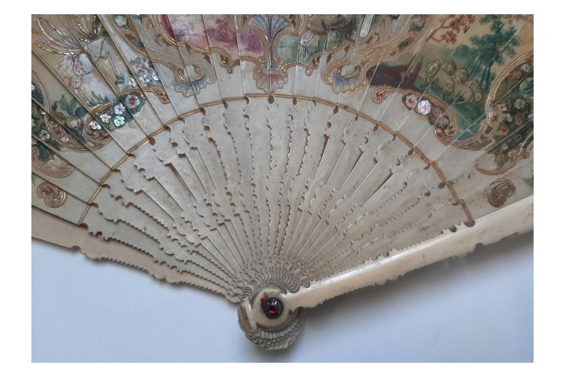 Musical entertainment, fan, circa 1740-50