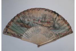 Musical entertainment, fan, circa 1740-50