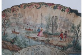 Musical entertainment, fan, circa 1740-50