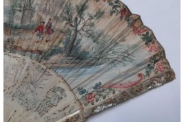 Musical entertainment, fan, circa 1740-50