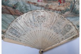 Musical entertainment, fan, circa 1740-50