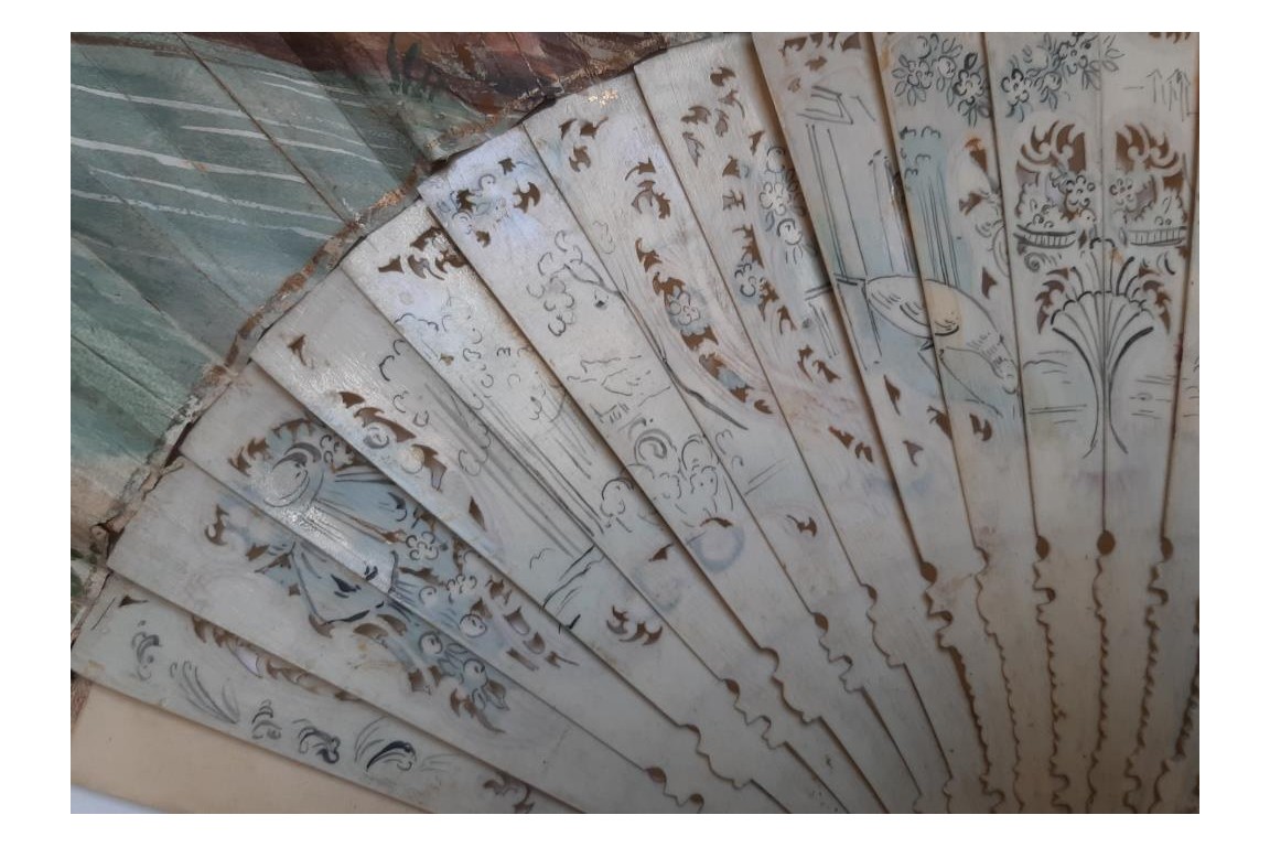 Musical entertainment, fan, circa 1740-50