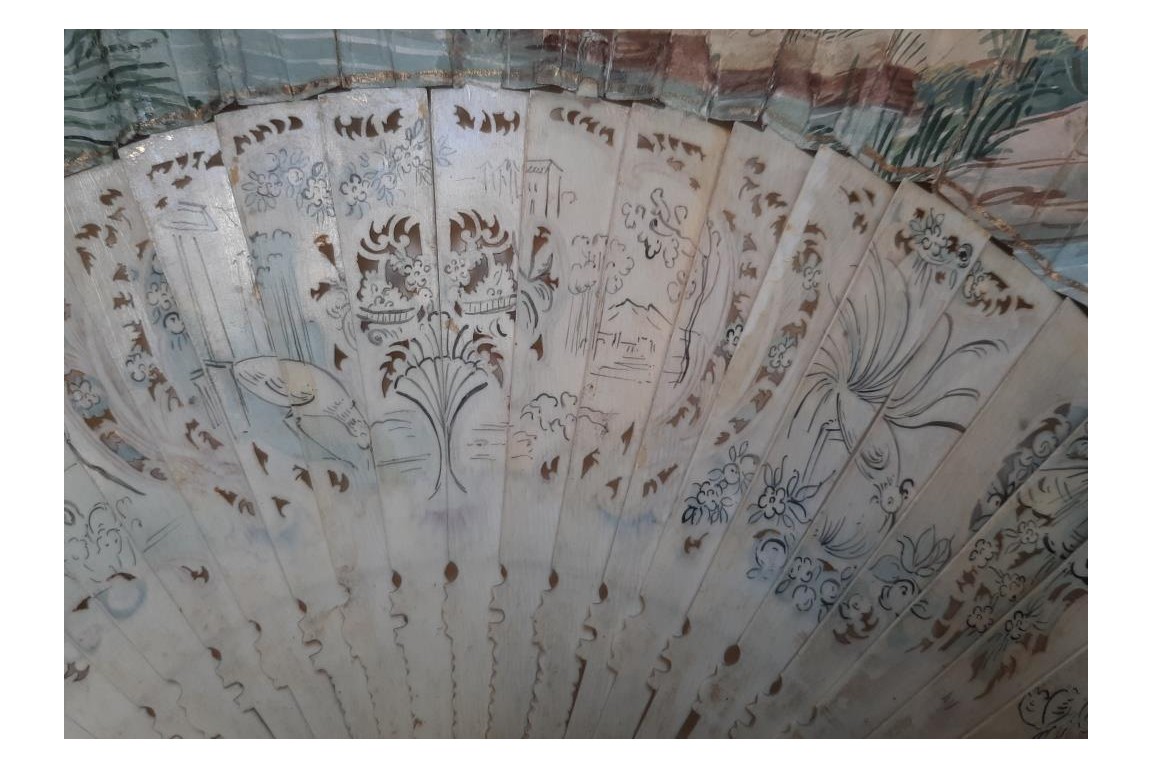Musical entertainment, fan, circa 1740-50