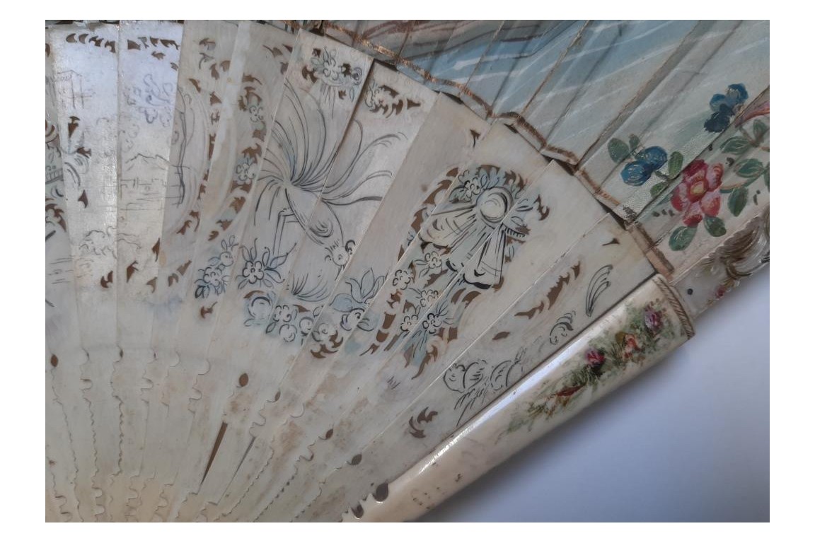 Musical entertainment, fan, circa 1740-50