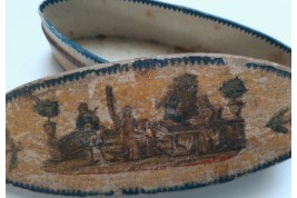 Small galant concert,  18th century arte povera box