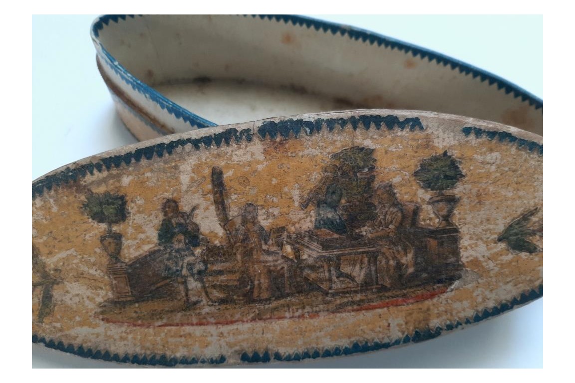 Small galant concert,  18th century arte povera box