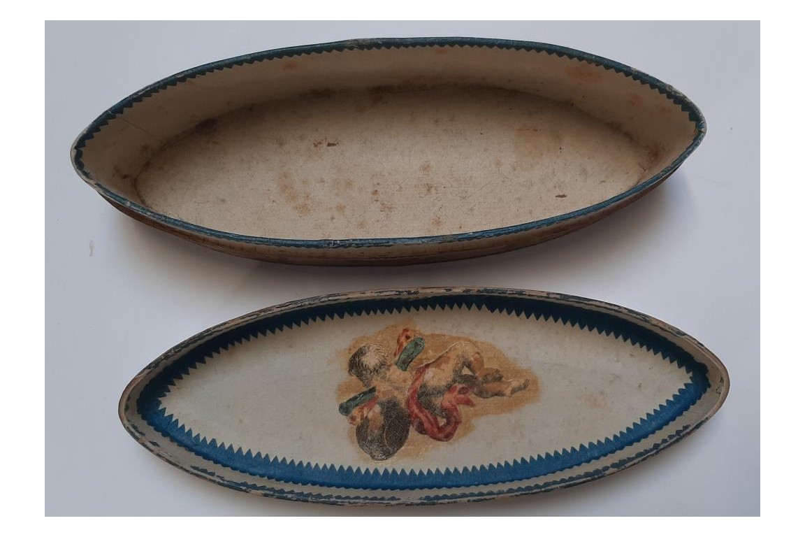 Small galant concert,  18th century arte povera box