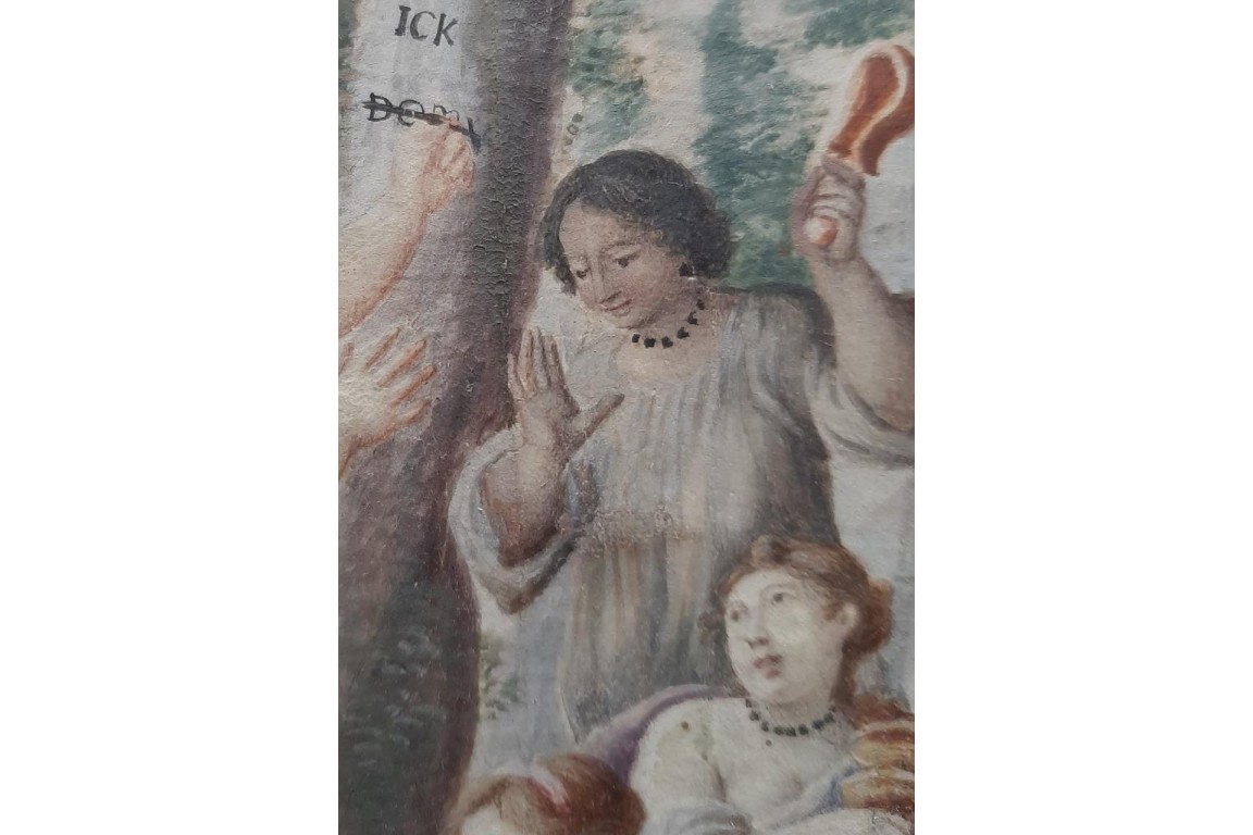 Orpheus and Eurydice, fan leaf 17th or 18th century