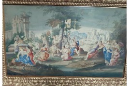 Orpheus and Eurydice, fan leaf 17th or 18th century