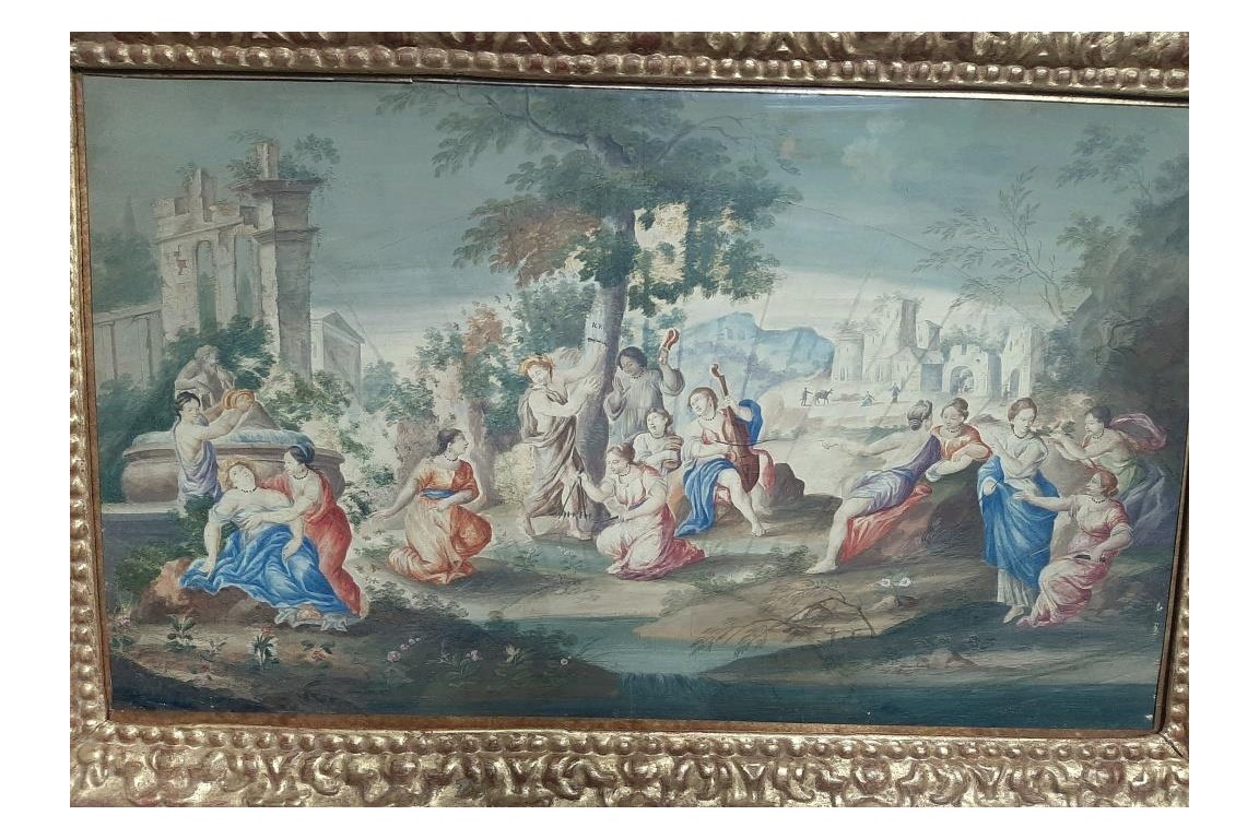 Orpheus and Eurydice, fan leaf 17th or 18th century