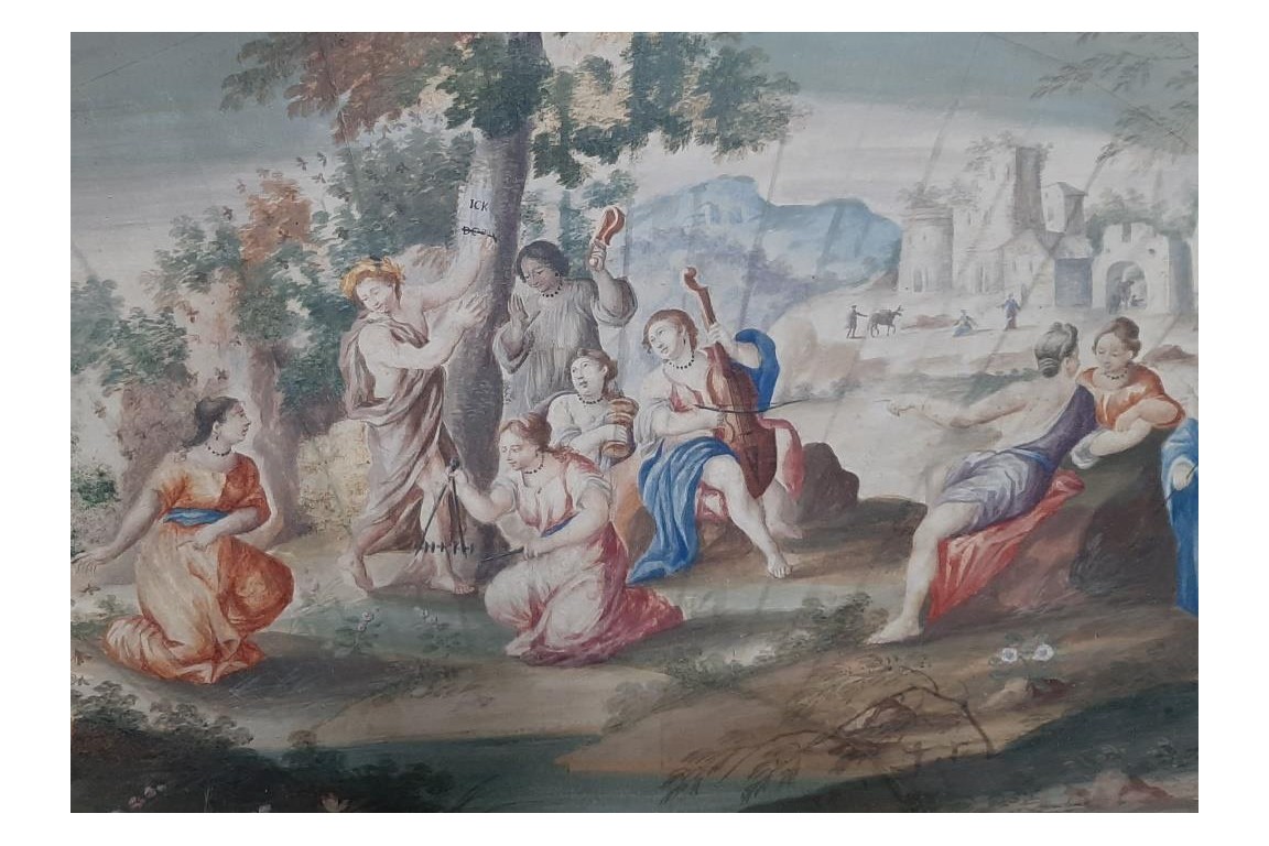 Orpheus and Eurydice, fan leaf 17th or 18th century