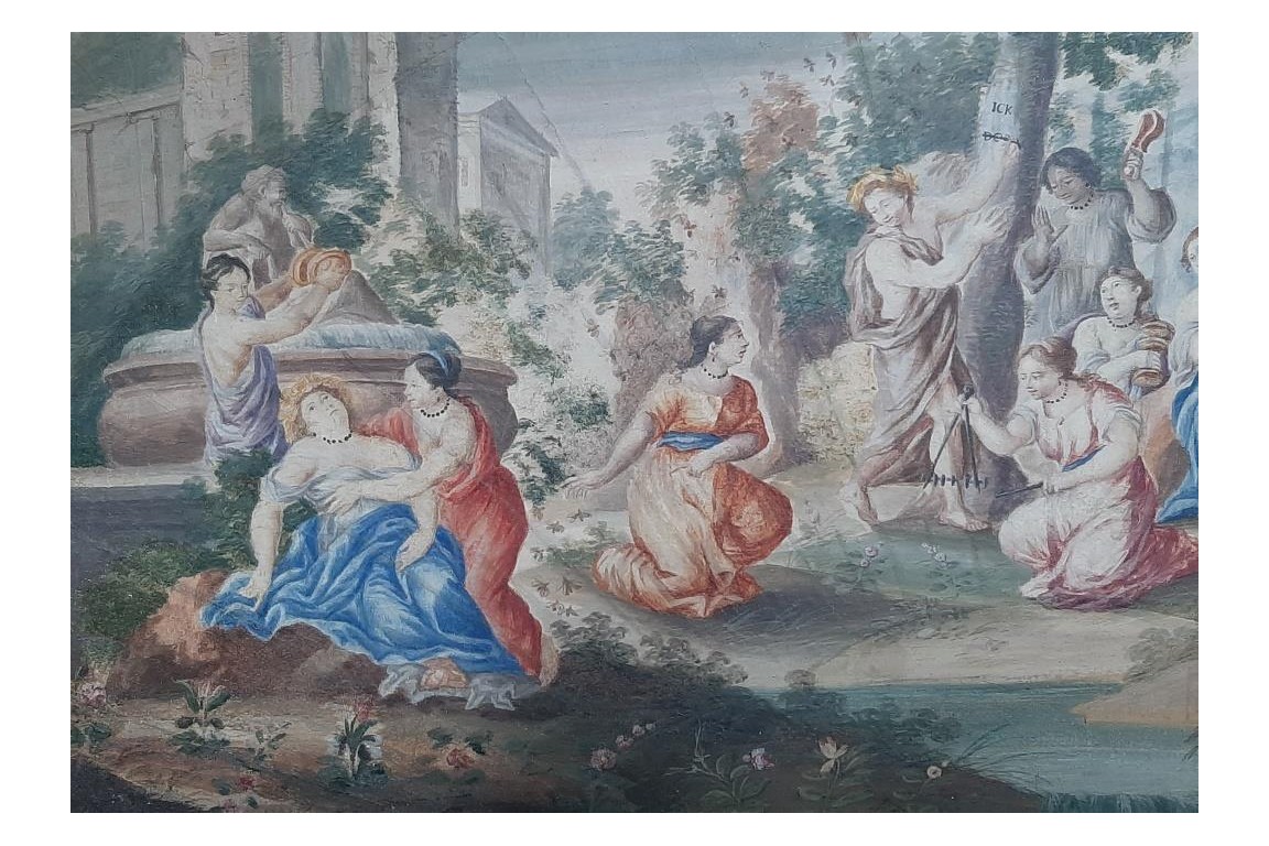 Orpheus and Eurydice, fan leaf 17th or 18th century