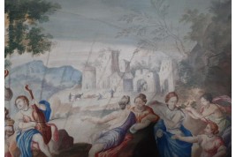Orpheus and Eurydice, fan leaf 17th or 18th century